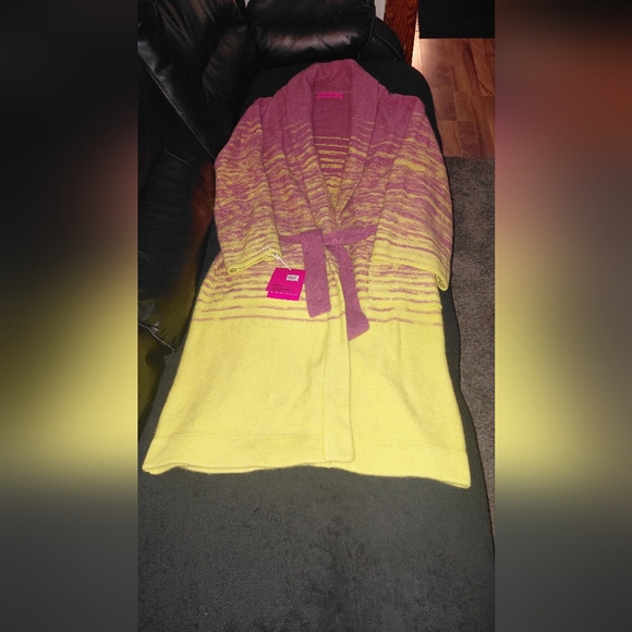The Elder Statesman Pink and Yellow Cardigan